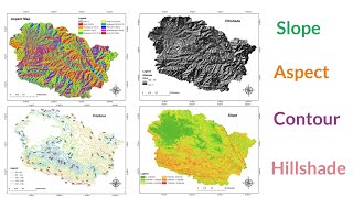 Slope Aspect Contour  Hillshade Map in ArcGIS [upl. by Alihet]