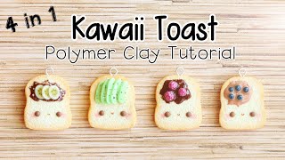 Kawaii Toast Charms│Polymer Clay Tutorial [upl. by Nairb]