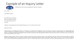 How to Write Formal Letters Example of an Inquiry Letter [upl. by Garth963]