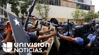 Violencia en Puerto Rico paro nacional termina con enfrentamientos entre la policía y manifestantes [upl. by Torrance841]