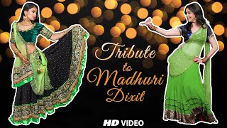 MADHURI DIXIT TRIBUTE  Madhuri Dance MASHUP  Wedding Dance Performance  Dance Cover by Jinal Shah [upl. by Ecinad654]