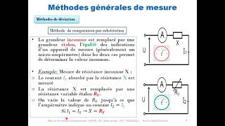 Chapitre1 Cours 4 Méthodes générales de mesure [upl. by Ahsiek]