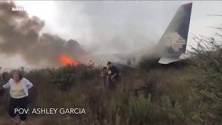 VIDEO Cellphone footage shows inside of airplane during crash in Mexico  ABC7 [upl. by Vassily639]