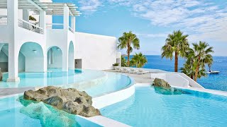 Grecotel Mykonos Blu Greece a gorgeous 5star beach resort  Full tour [upl. by Anifad50]