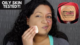 L’Oreal Paris Infallible Fresh Wear Foundation In A Powder Foundation Review 1 Week Wear Test [upl. by Terzas824]