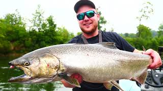 Michigan River Salmon Fishing [upl. by Aehcsrop]