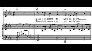 H Beautiful Dreamer SCFoster in Eb  Piano accompaniment [upl. by Amlev]