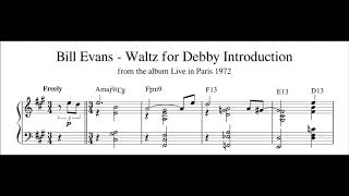 Bill Evans  Waltz for Debby Introduction 1972  Piano Transcription Sheet Music in Description [upl. by Elatsyrk]