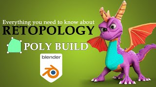 Retopology in Blender  Polybuild tool [upl. by Johnsson]