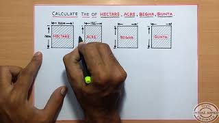 Calculate The Area of HECTARE  ACRE  BIGHA  GUNTA [upl. by Esimorp]