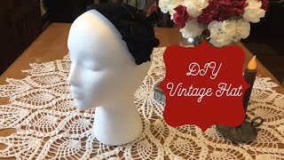 DIY vintage hat velvet hat with flowers [upl. by Cox]