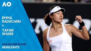 Emma Raducanu v Yafan Wang Highlights  Australian Open 2024 Second Round [upl. by Leor42]