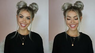 QUICK  EASY SPACE BUNS TUTORIAL  BrittanyNichole [upl. by Shina]