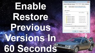 Enable Previous Versions In Windows  EASY [upl. by Mindy851]