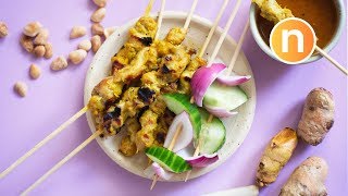 Chicken Satay  Malaysian Skewered Meat Satay Nyonya Cooking [upl. by Linnea421]