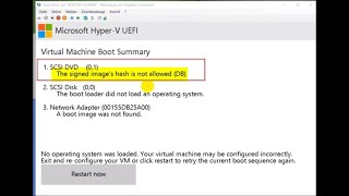 Solved The signed images hash is not allowed HyperV ⬜ Uncheck 🔐Safe Boot [upl. by Kcim31]