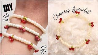 Pulsera Fácil de Cerezas con Mostacillas 🍒🍒🍒 [upl. by Eeral]