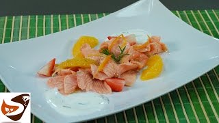 Carpaccio di salmone marinato agli agrumi  antipasti di pesce salmon carpaccio recipe [upl. by Candide]