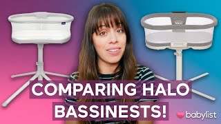 HALO Bassinest Bedside Swivel Sleeper Essentia vs Premiere vs Luxe  Babylist [upl. by Valtin]