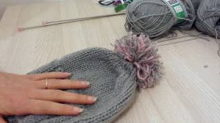 Bonnet tricot facile a faire [upl. by Yzmar]