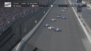 IndyCar Series 2017 Indy 500 Restart amp Amazing Battle for Win [upl. by Eceined]