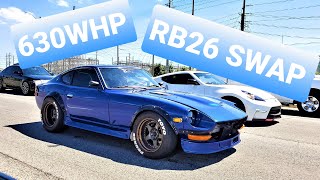 630WHP RB26 240z  BABY R34 GTR RIPPING IT [upl. by Regine]