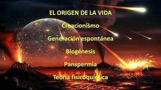 Creacionismo Generación espontánea Biogénesis Panspermia y Teoría fisicoquímica [upl. by Lauter]