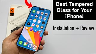 Best Tempered Glass For iPhone 14 iPhone 13 12 11 🔥 Spigen EZ Fit Screen Protector HINDI [upl. by Eelyk115]