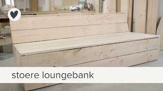 stoere loungebank van hout  diy vtwonen [upl. by Dobb]