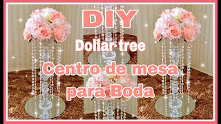 DIY DOLLAR TREE ELEGANTE CENTRO DE MESA PARA BODA SUPER FACIL DE HACERWEDDING CENTERPIECE [upl. by Savihc]