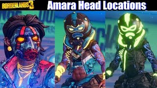 Borderlands 3  Amara Cosmetics Guide Heads amp Skins Locations [upl. by Eda]