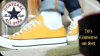 70s Converse  Chuck Taylor All Star  yellow ON FEET converse ootd [upl. by Aya]