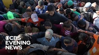 Migrant caravan reaches southern US border [upl. by Ialocin69]