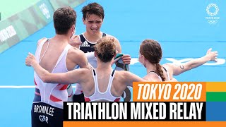 Triathlon MIXED relay 🏊🚴🏃 Tokyo Replays [upl. by Apfelstadt]