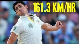 Starcs fastest over BOWLED IN INTERNATIONAL CRICKET [upl. by Brockwell]