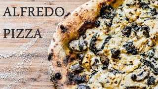 How To Make White Sauce For Pizza With Mushrooms Spinach And Chicken Alfredo Style Roccbox Recipes [upl. by Dorothi870]