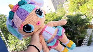 MUÑECA LOL UNICORNIO AMIGURUMI A CROCHET  CÓMO TEJER BRAZOS Y ARTICULAR CABEZA [upl. by Brander]