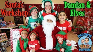 Pretend Play Santa’s workshop with his Elves  Deion’s Playtime Skits [upl. by Ardnekat]