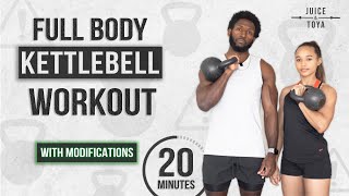 20 Minute Full Body Kettlebell Workout With Modifications [upl. by Leal]