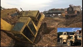 Scammell Explorer recovers Massey Ferguson 450s Digger from ditch [upl. by Ettenaej367]