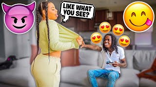 FLASHING My Boyfriend While He Plays Fortnite Epic Reaction [upl. by Etteniotnna]