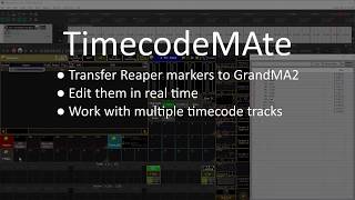 TimecodeMAte v2 plugin for GrandMA2  Reaper markers to timecode [upl. by Sonitnatsnok]