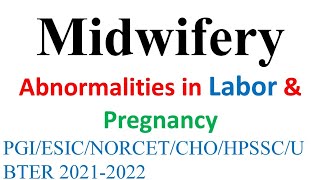 MCQ On Midwifery  Abnormality In Pregnancy [upl. by Gonnella446]