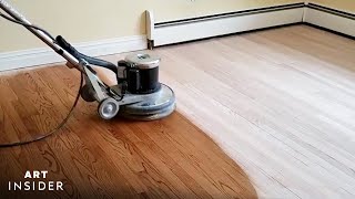 How Hardwood Floors Are Professionally Refinished [upl. by Bartholomew701]