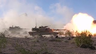 M1A1 Abrams Firing From HullDown Positions [upl. by Mcripley]