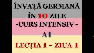 Invata germana in 10 zile  CURS INTENSIV A1  LECTIA 1 [upl. by Lauder710]