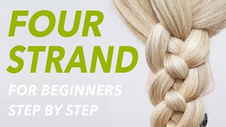 How To 4 Strand Braid Step by Step For Beginners  EverydayHairInspiration [upl. by Him227]