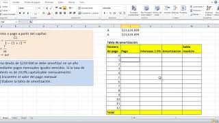 Tabla amortización con anualidades vencidas [upl. by Dunc]