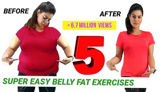 5 Easy Exercise To Lose Belly Fat At Home For Beginners  How To Get Flat Stomach In A Week Workout [upl. by Enyad]