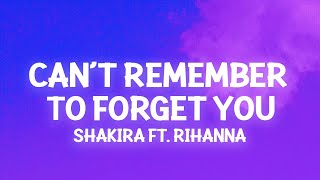 Shakira  Cant Remember to Forget You Lyrics ft Rihanna [upl. by Gladis]